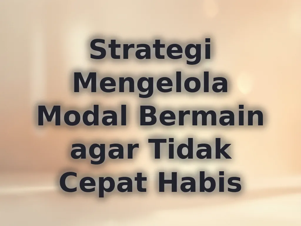 Strategi Mengelola Modal Bermain agar Tidak Cepat Habis